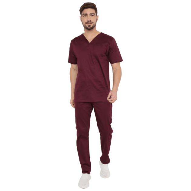 Men's Stretch Scrub Suit LYCO V - 2 Free Embroidery (SLIM FIT) - Uwears®