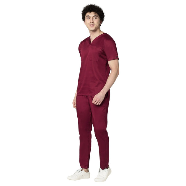 Men's Stretch Scrub Suit LYCO V - 2 Free Embroidery (SLIM FIT) - Uwears®