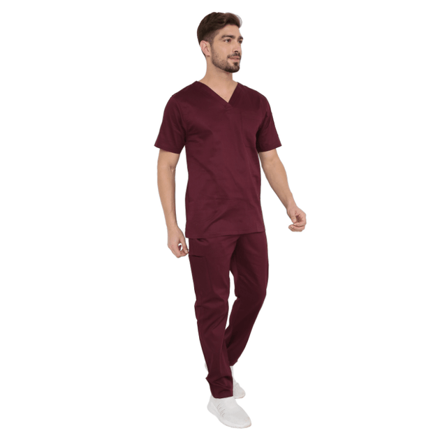 Men's Stretch Scrub Suit LYCO V - 2 Free Embroidery (SLIM FIT) - Uwears®