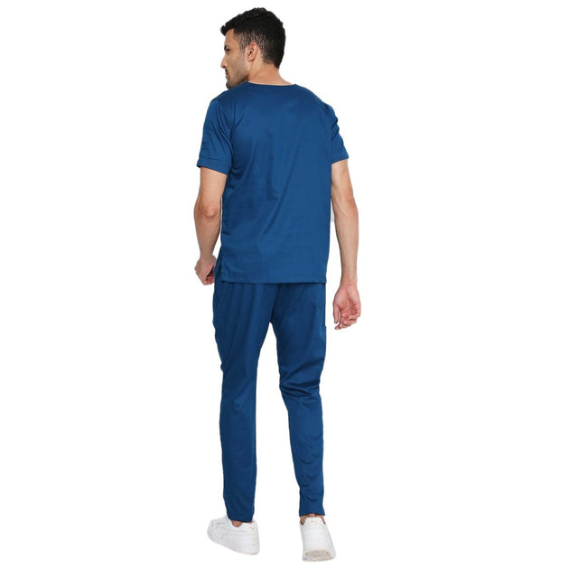 Men's Stretch Scrub Suit LYCO V - 2 Free Embroidery (SLIM FIT) - Uwears®