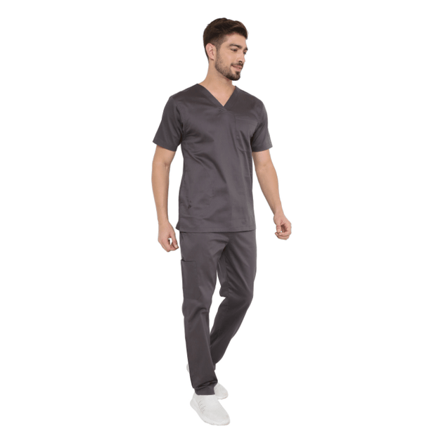 Men's Stretch Scrub Suit LYCO V - 2 Free Embroidery (SLIM FIT) - Uwears®