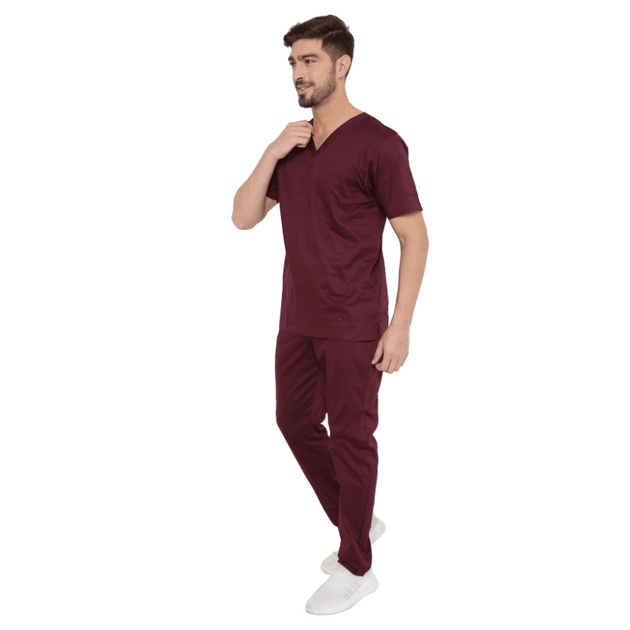 Men's Stretch Scrub Suit LYCO V - 2 Free Embroidery (SLIM FIT) - Uwears®
