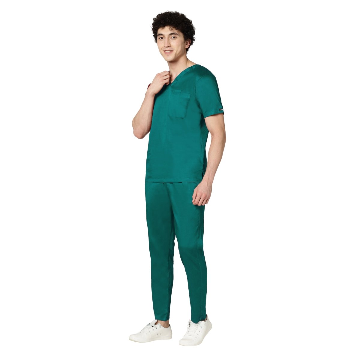 Men's Stretch Scrub Suit LYCO V - 2 Free Embroidery (SLIM FIT) - Uwears®