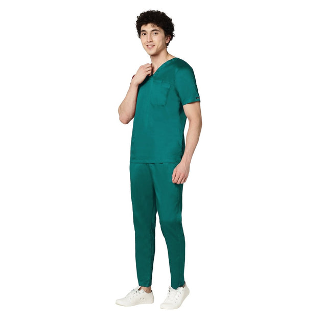 Men's Stretch Scrub Suit LYCO V - 2 Free Embroidery (SLIM FIT) - Uwears®