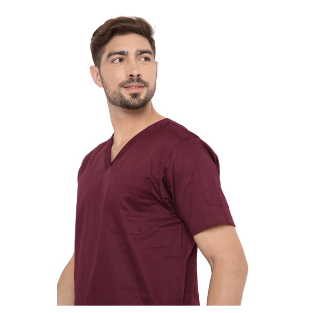 Men's Stretch Scrub Suit LYCO V - 2 Free Embroidery (SLIM FIT) - Uwears®