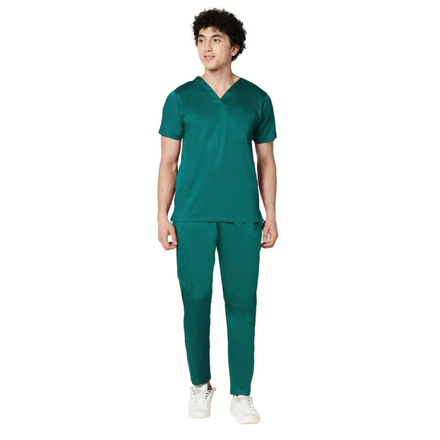 Men's Stretch Scrub Suit LYCO V - 2 Free Embroidery (SLIM FIT) - Uwears®