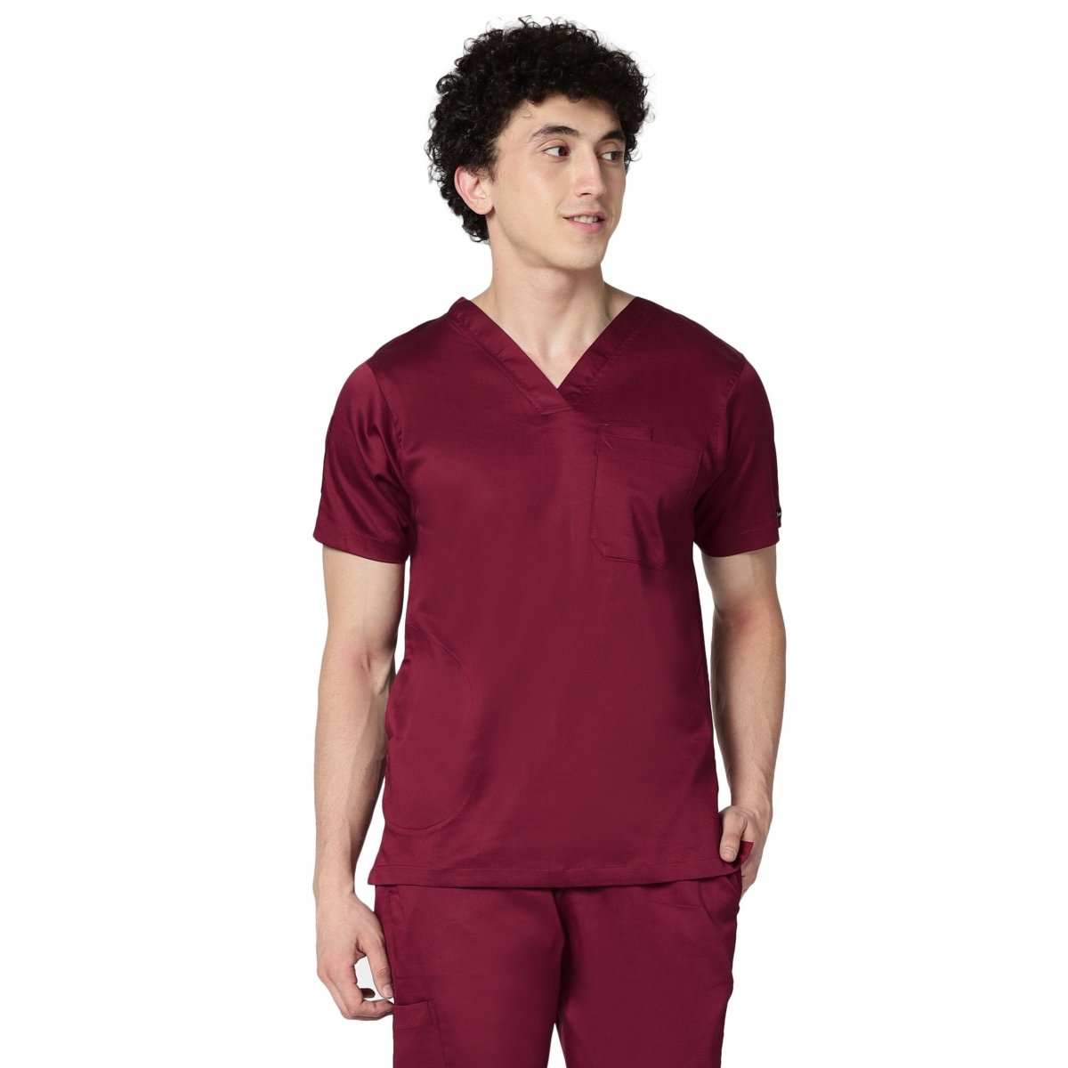 Men's Stretch Scrub Suit LYCO V - 2 Free Embroidery (SLIM FIT) - Uwears®