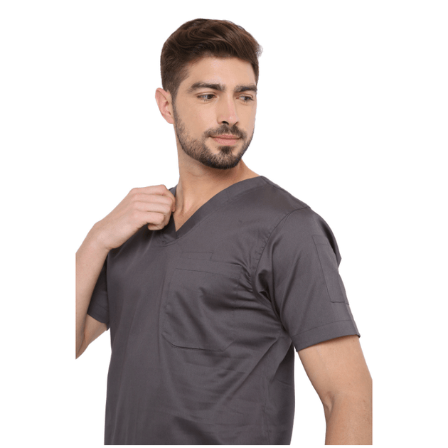 Men's Stretch Scrub Suit LYCO V - 2 Free Embroidery (SLIM FIT) - Uwears®