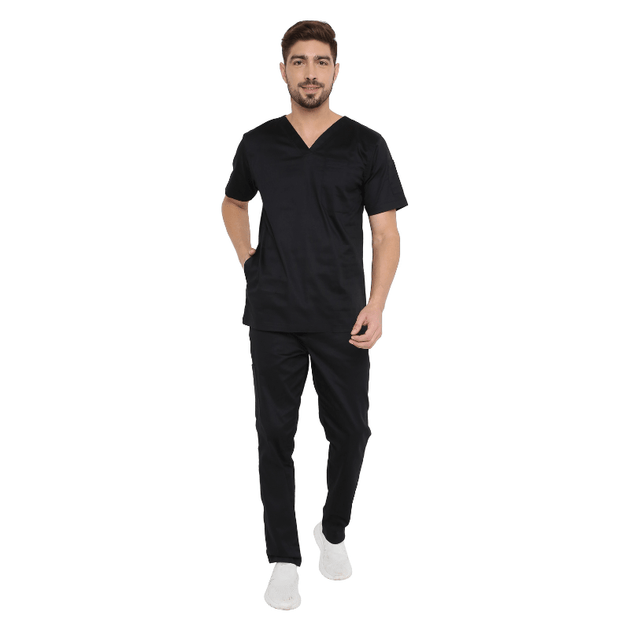 Men's Stretch Scrub Suit LYCO V - 2 Free Embroidery (SLIM FIT) - Uwears®