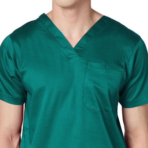 Men's Stretch Scrub Suit LYCO V - 2 Free Embroidery (SLIM FIT) - Uwears®