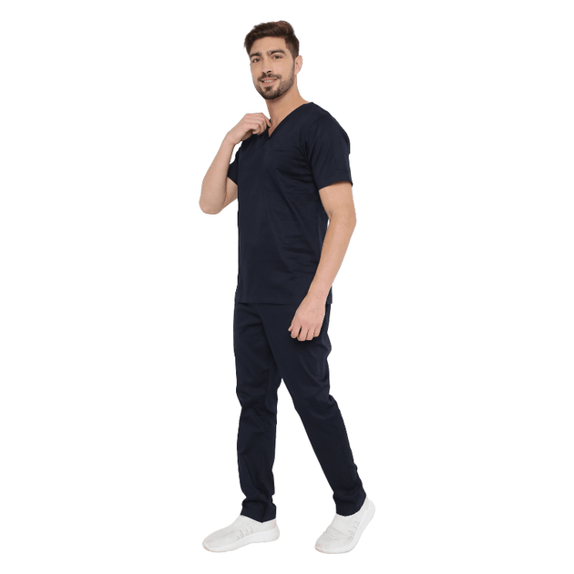 Men's Stretch Scrub Suit LYCO V - 2 Free Embroidery (SLIM FIT) - Uwears®