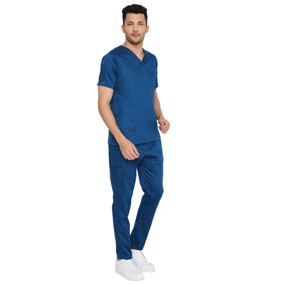 Men's Stretch Scrub Suit LYCO V - 2 Free Embroidery (SLIM FIT) - Uwears®
