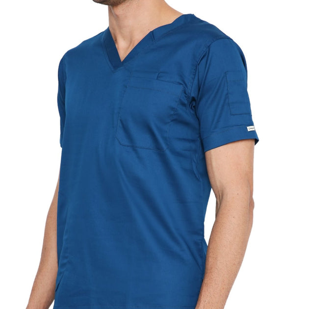 Men's Stretch Scrub Suit LYCO V - 2 Free Embroidery (SLIM FIT) - Uwears®