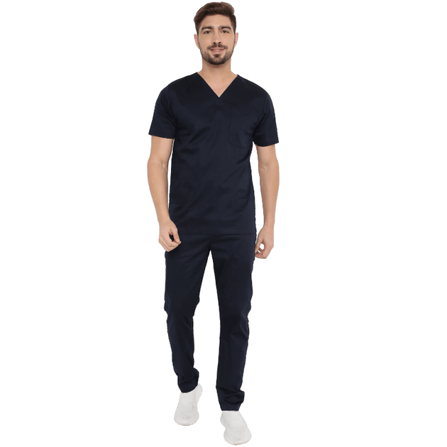 Men's Stretch Scrub Suit LYCO V - 2 Free Embroidery (SLIM FIT) - Uwears®
