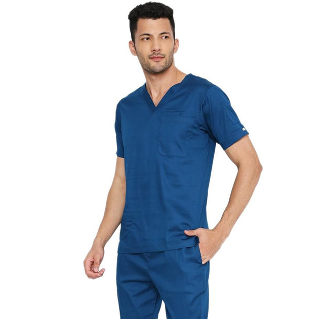 Men's Stretch Scrub Suit LYCO V - 2 Free Embroidery (SLIM FIT) - Uwears®
