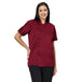 Modern Half Sleeve Chef Coat Snap Button (Maroon/Black) - Free Embroidery - Uwears®