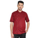 Modern Half Sleeve Chef Coat Snap Button (Maroon/Black) - Free Embroidery - Uwears®