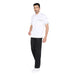 Modern Half Sleeve Chef Coat Snap Button (White/Black) - Free Embroidery - Uwears®