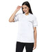 Modern Half Sleeve Chef Coat Snap Button (White/Black) - Free Embroidery - Uwears®