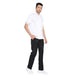 Modern Half Sleeve Chef Coat Snap Button (White/Black) - Free Embroidery - Uwears®