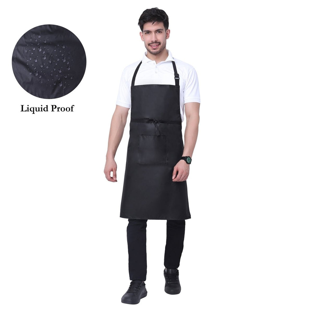 Pack of 2 Waterproof Kitchen Apron (Black) - Uwears®