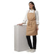Pack of 4 beige kitchen aprons front view — bulk cafe uniform India