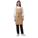 Beige apron pocket detail — deep front pocket for kitchen staff