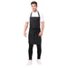 Set of 4 black aprons laid out — bulk order with free logo printing
