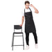 Pack of 4 black aprons on model — hotel and restaurant staff uniform bulk order