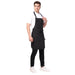 Custom logo on pack of 4 black kitchen aprons — free embroidery for restaurants