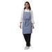 Pack of 4 ceil blue kitchen aprons front view — bulk cafe uniform India