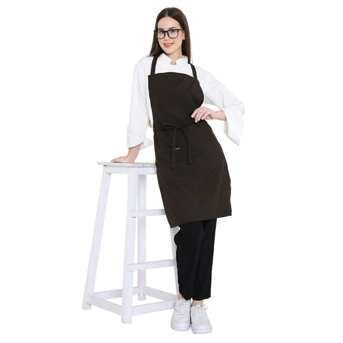 Pack of 4 Kitchen Apron (Dark Brown) - Free Logo - Uwears®