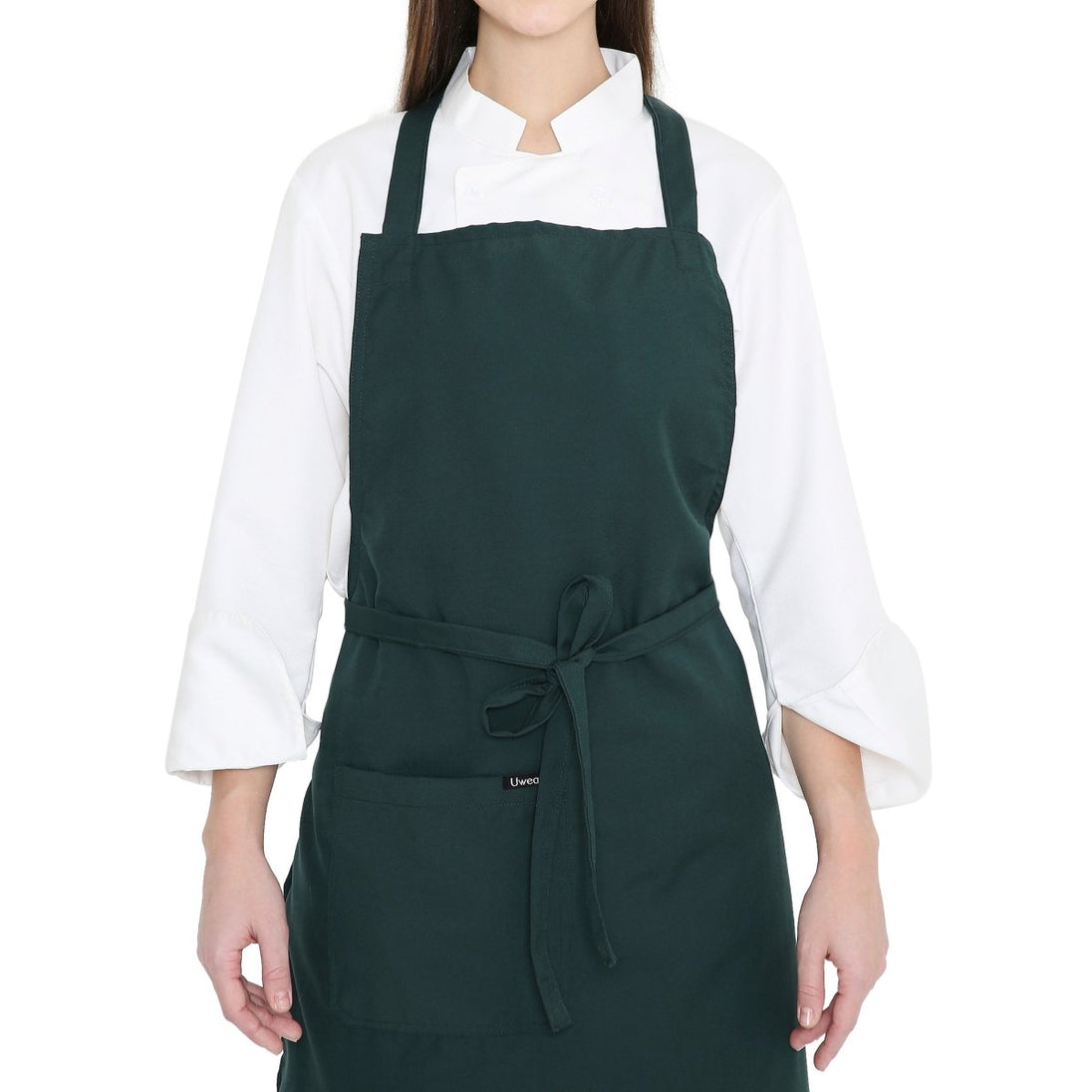 Pack of 4 Kitchen Apron (Dark Green) - Free Logo - Uwears®