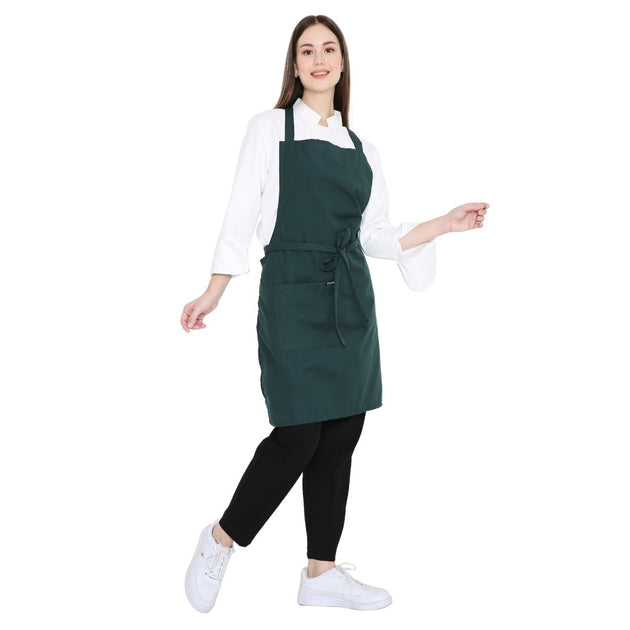 Pack of 4 Kitchen Apron (Dark Green) - Free Logo - Uwears®