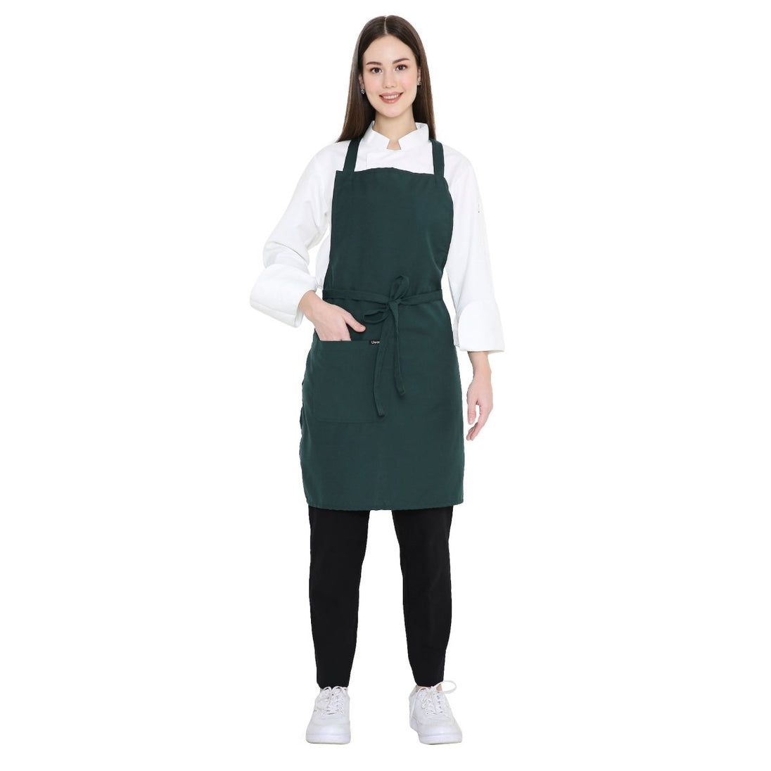 Pack of 4 Kitchen Apron (Dark Green) - Free Logo - Uwears®