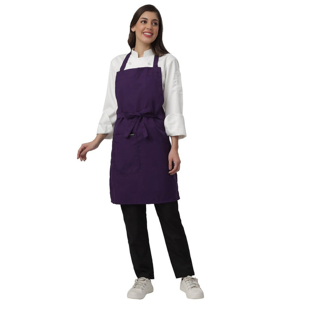 Pack of 4 Kitchen Apron (Deep Purple) - Free Logo - Uwears®