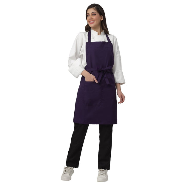 Pack of 4 Kitchen Apron (Deep Purple) - Free Logo - Uwears®