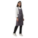 Grey apron pocket detail — deep front pocket for kitchen staff