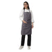 Pack of 4 grey kitchen aprons front view — bulk restaurant uniform India
