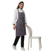 Custom logo on grey kitchen aprons — free embroidery bulk order India