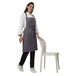 Custom logo on grey kitchen aprons — free embroidery bulk order India