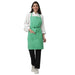 Pack of 4 light green kitchen aprons front view — bulk cafe uniform India