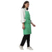 Light green apron pocket detail — deep front pocket for kitchen staff