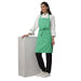 Custom logo on light green kitchen aprons — free embroidery bulk order India