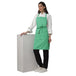 Custom logo on light green kitchen aprons — free embroidery bulk order India