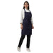 Navy blue apron pocket detail — deep front pocket for kitchen staff