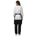 Custom logo on navy blue kitchen aprons — free embroidery bulk order