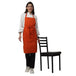 Pack of 4 orange kitchen aprons front view — bulk restaurant uniform India