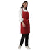 Pack of 4 red kitchen aprons front view — bulk restaurant uniform India