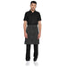 Pack of 4 black white fine line waist aprons front view — bulk cafe uniform